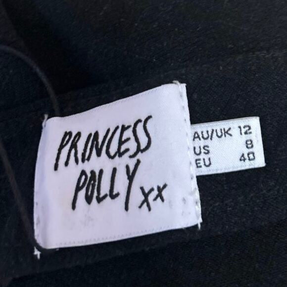 NEW Princess Polly Selby Womens Black Zip High Waisted A Line Mini Skirt Size 8 - Picture 4 of 6